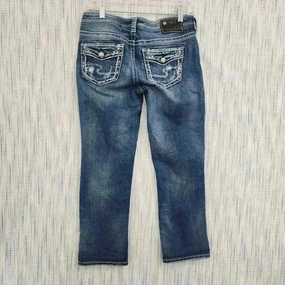 Silver Jeans Denim - Silver Jeans Aiko Cropped Distressed Women's Jeans 26x25